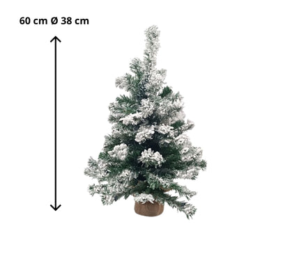 Albero di Natale innevato Piede in yuta Decorazioni Natalizie 60 cm Ø 38 cm Fair
