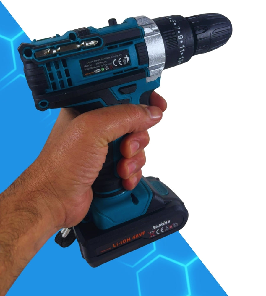 Trapano Avvitatore Percussione Doppia Batteria a Litio 21V Valigetta Accessori