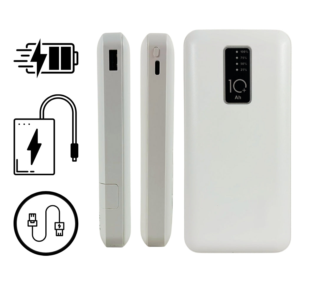 Power Bank10000 mAh Caricabatterie Portatile Ricarica Veloce 4 Cavi USB