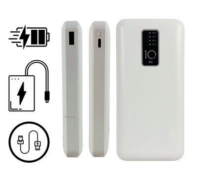 Power Bank10000 mAh Caricabatterie Portatile Ricarica Veloce 4 Cavi USB