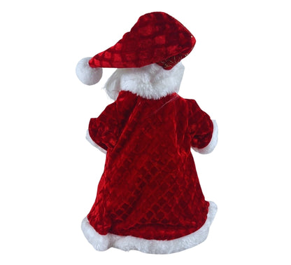 Puntale per Albero Babbo Natale 30 cm Abito con Pelliccia Decorazioni Natalizie
