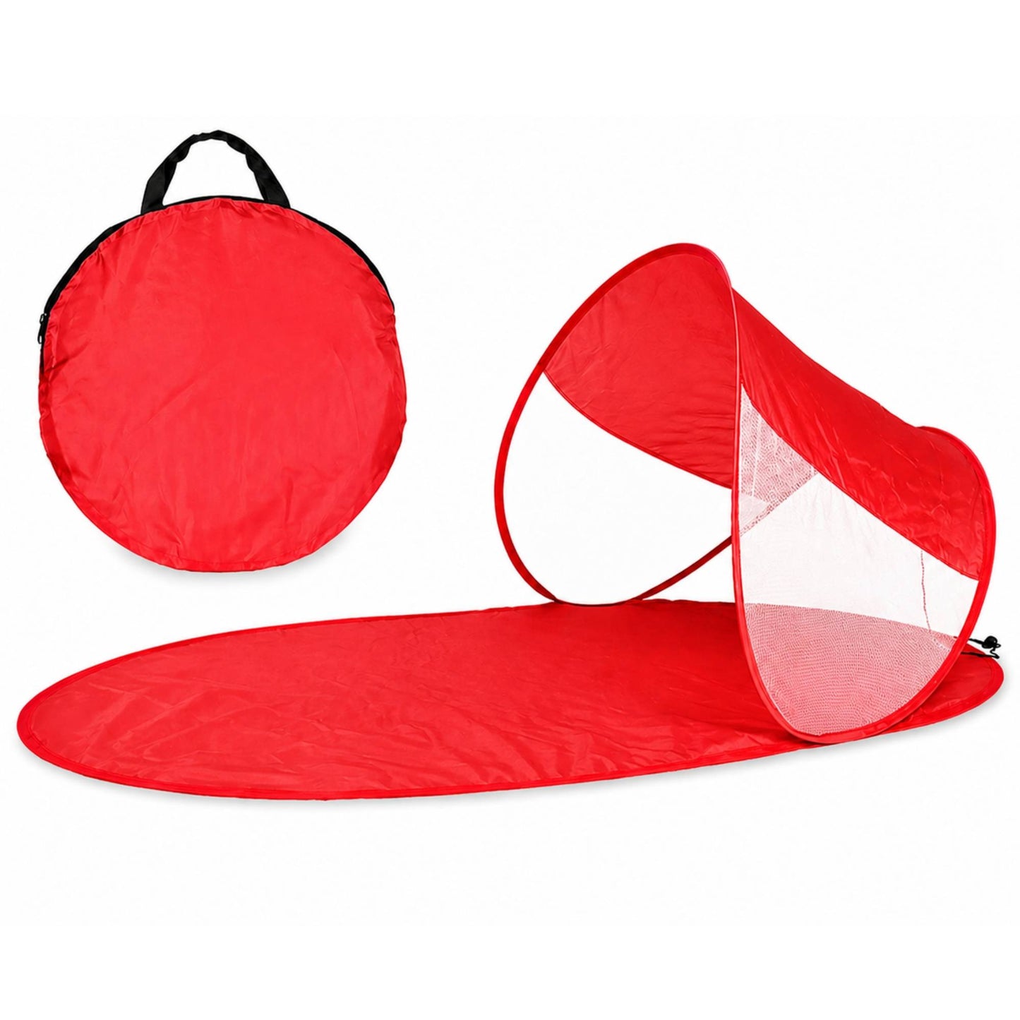Stuoia Spiaggia con Parasole Impermeabile Richiudibile Pop Up per Mare con Borsa