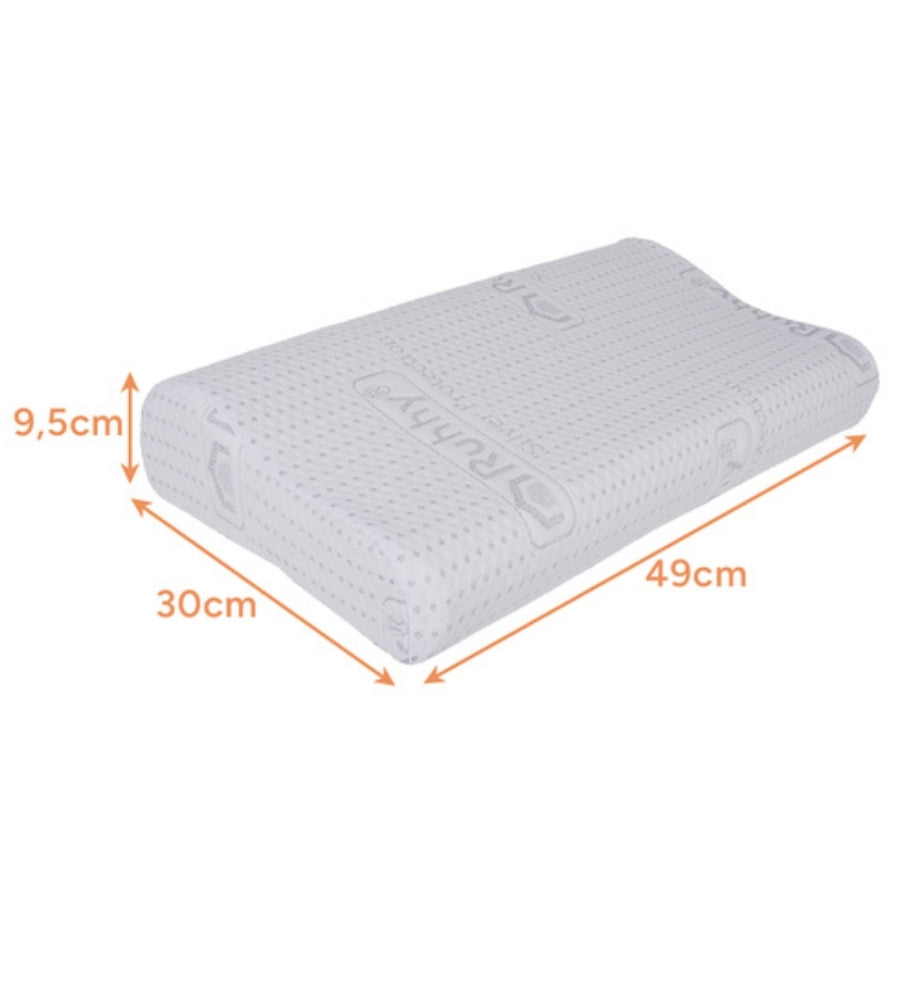 Cuscino Saponetta Memory Foam Rivestimento Anallergico Ortopedico 49 x 30 H9 cm