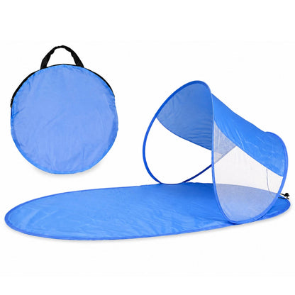 Stuoia Spiaggia con Parasole Impermeabile Richiudibile Pop Up per Mare con Borsa