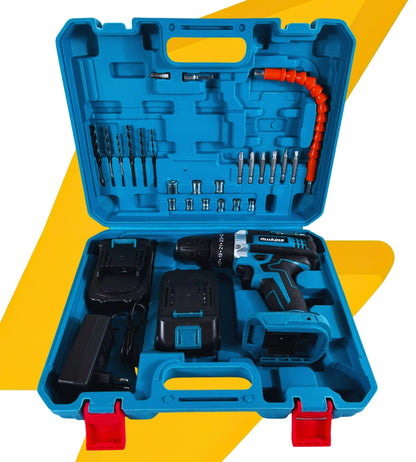 Trapano Avvitatore 25 Livelli 3 Marce Doppia Batteria 48VF Valigetta Accessori