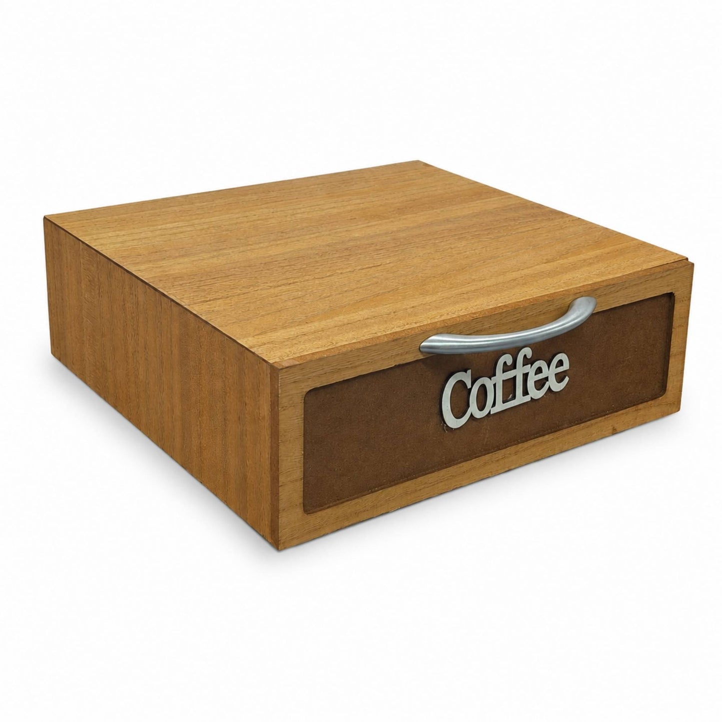 Cassetto Porta Cialde e Capsule Caffè 3 Scomparti Legno Scuro 30x30x10 cm