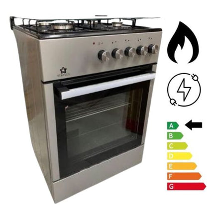 Cucina a Gas Forno Gas 4 Fuochi 60 X 60 cm Copertura in Vetro LF66GE