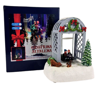 Altalena Giostrina per Paesaggio Natalizio Luci LED Decorazioni Natale