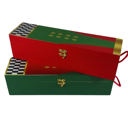 Cassetta Portabottiglie in Legno Natalizio Scatola Bottiglie Vino Decorato