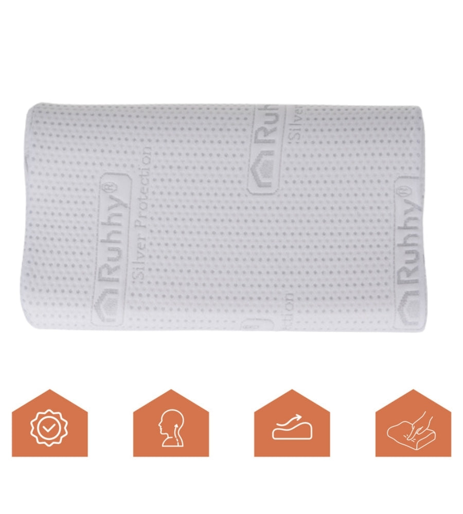Cuscino Saponetta Memory Foam Rivestimento Anallergico Ortopedico 49 x 30 H9 cm