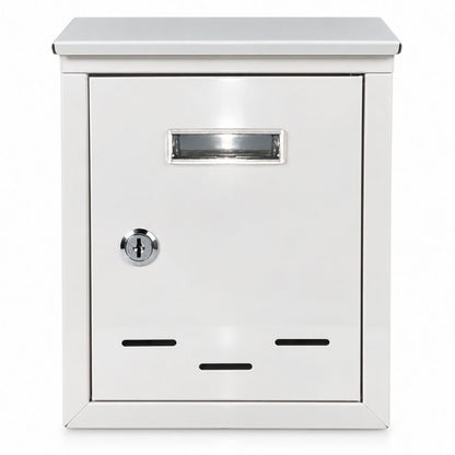 Cassetta della Posta Metallo 2 Chiavi 36X24X9.5 CM Postale Buca Lettere Bianco