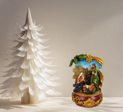 Carillon di Natale Musicale Meccanico a Corda Nativita' Presepe Decorazione Casa