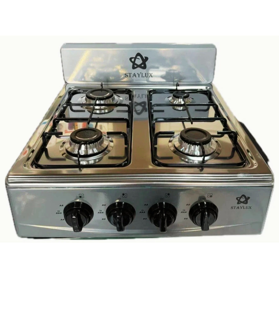 Piano Cottura Cucina a GAS 4 Fuochi con 2 Ripiani Esterno Campeggio Giardino GPL