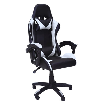 Sedia Gaming Poltrona Scrivania Ufficio Casa Reclinabile Cuscino Lombare Bianco