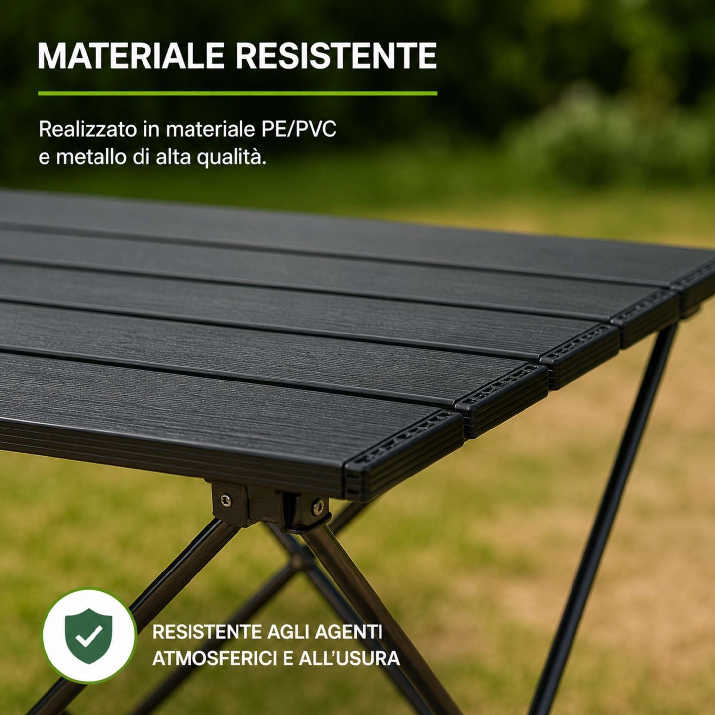 Tavolino Pieghevole da Campeggio Giardino Balcone 43x34,5x25 cm Nero