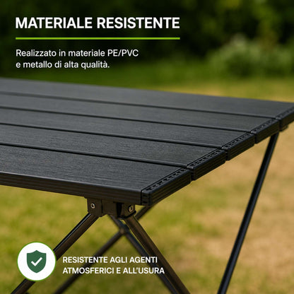 Tavolino Pieghevole da Campeggio Giardino Balcone 43x34,5x25 cm Nero