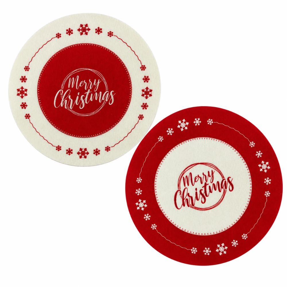 Pack 4 Sottopiatti Natalizi Buone Feste Decorazioni Tavola 30 cm Addobbi Natale