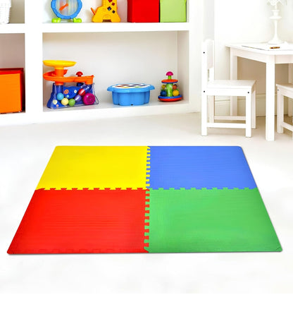 fair Tappeto Puzzle Protettivo 4 Tessere 60 x 60 x 1 cm Componibili Multicolor Bimbi