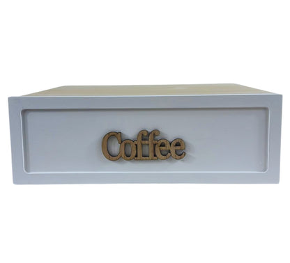 Cassetto Porta Cialde Capsule in Legno Organizer Cucina 30x30x10 cm 3 Scomparti