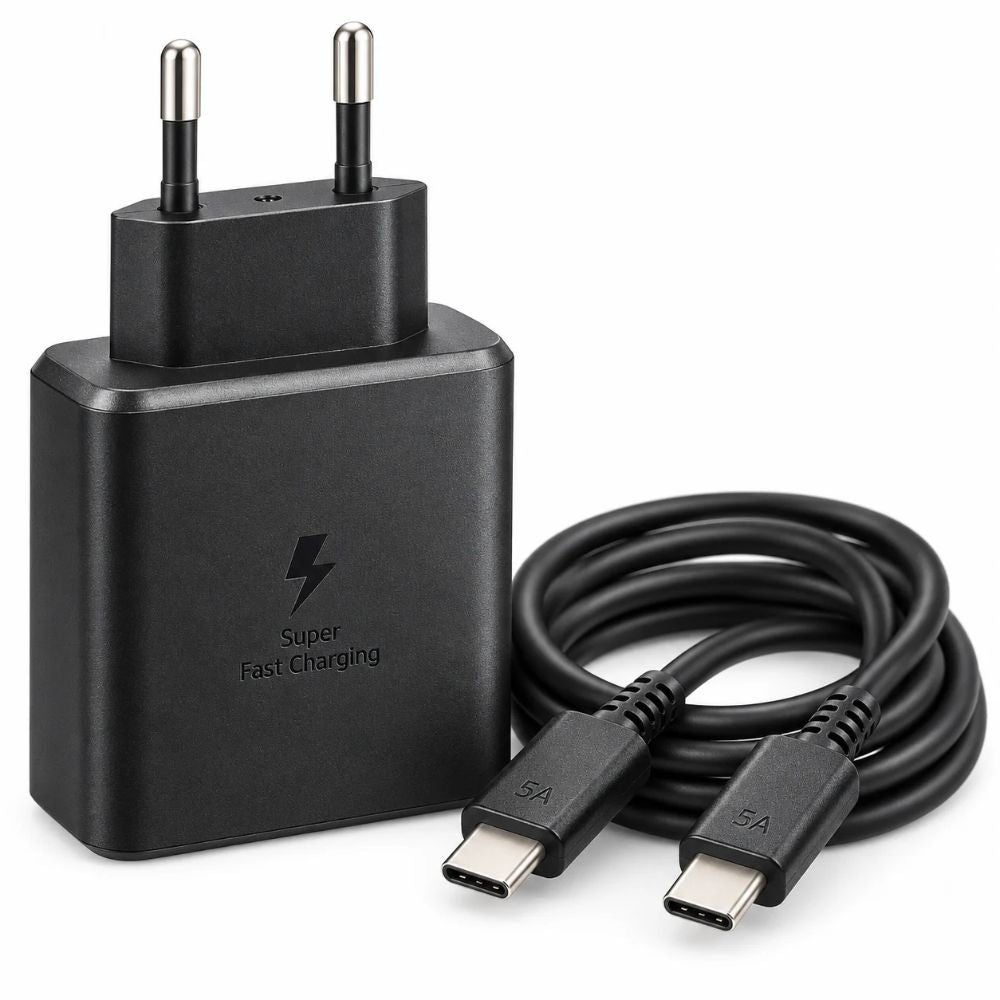 Caricatore Rapido USB C PD 45W con Cavo USB C USB C 5A Alimentatore Nero