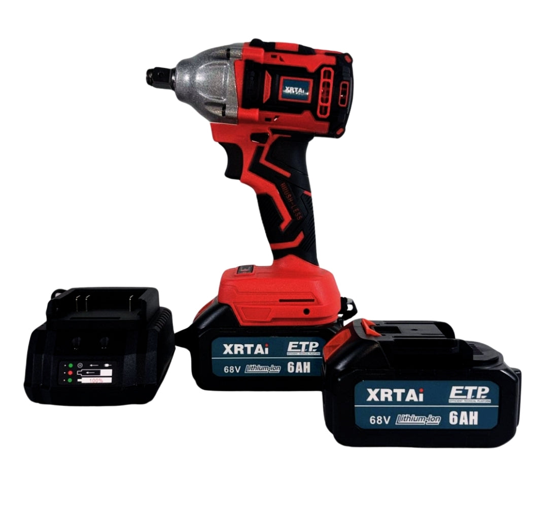 Avvitatore ad Impulsi 2 Batteria 68V 6AH Trapano Pistola Pneumatico + Accessori