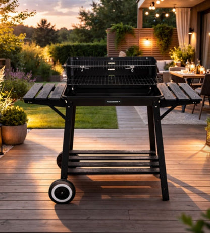Barbecue a Carbone da Giardino con Girarrosto 93x41x86cm BBQ Grill con Accessori