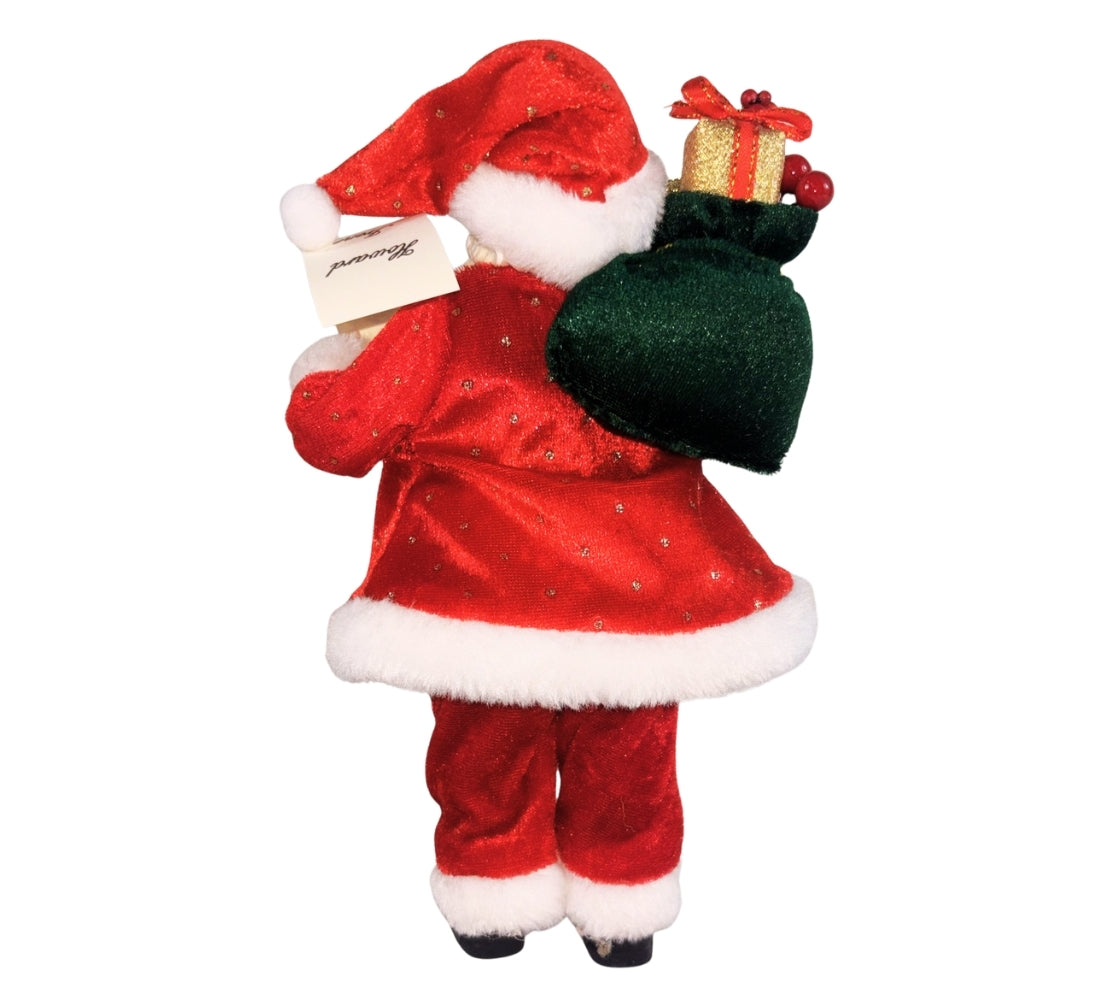 Babbo Natale 26 Cm Statua con Sacco di Regali Realistico Decorazione Natalizia