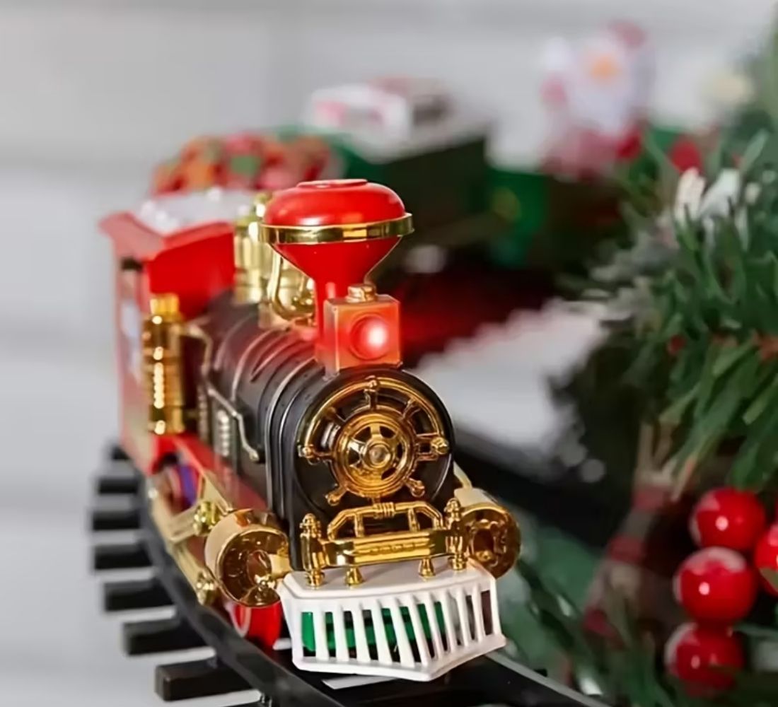 Trenino Natalizio Centrale Albero Di Natale Diametro 75 Cm 33 Pz Addobbi