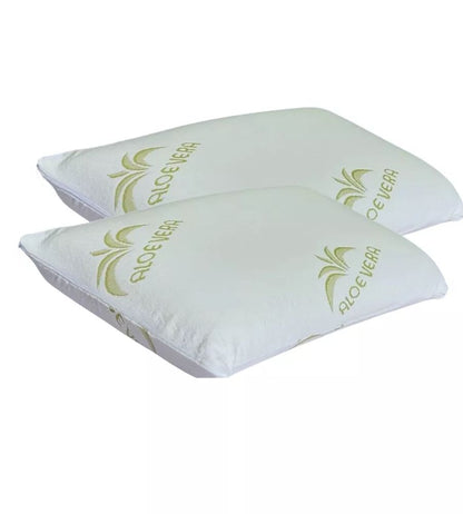 Coppia Cuscino Saponetta Memory Foam Aloe Vera Anallergico 74 x 42 H 15 cm