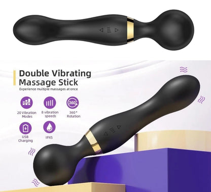 Massaggiatore Portatile Senza Fili Impermeabile USB 20 Modi Vibrazione 8 Speed