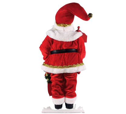 Babbo Natale 65 Cm Con Albero Addobato Luci E Suoni Realistico Statua Natalizia