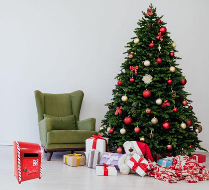 Cassetta Lettere di Babbo Natale Buca Postale Natalizia Metallo Apertura 20x14cm