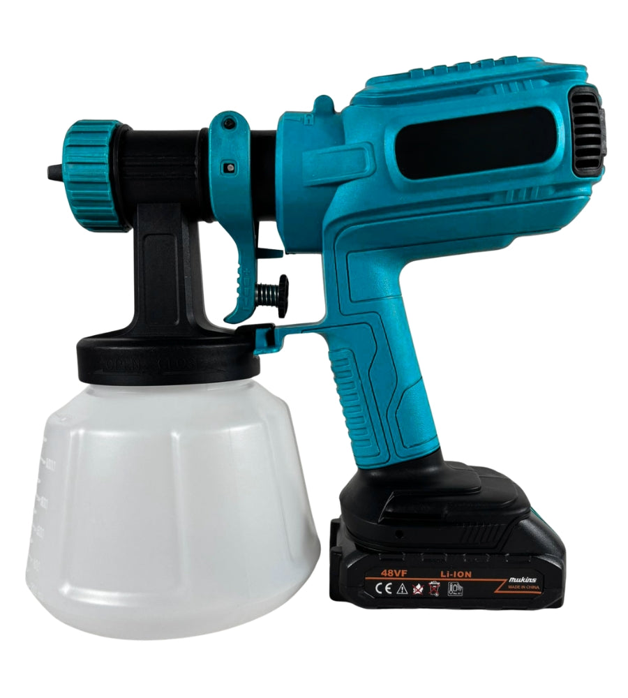 Pistola a Spruzzo Elettrica per Vernice Doppia Batteria 48V Serbatoio 1200ML
