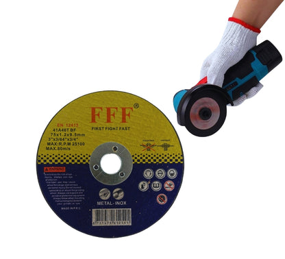 50 Pz Disco da Taglio per Mini Flex Smerigliatrice 3" Foro Ø 75 x 1.2mm