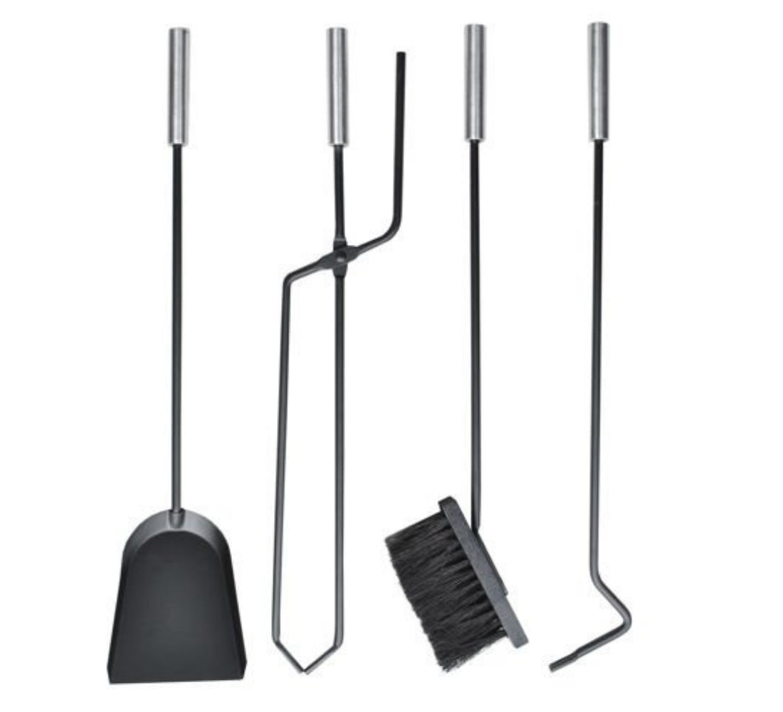 Kit Camino 5 Pz Utensili Camino Attrezzi in Ferro Battuto Accessori Stufa Legna