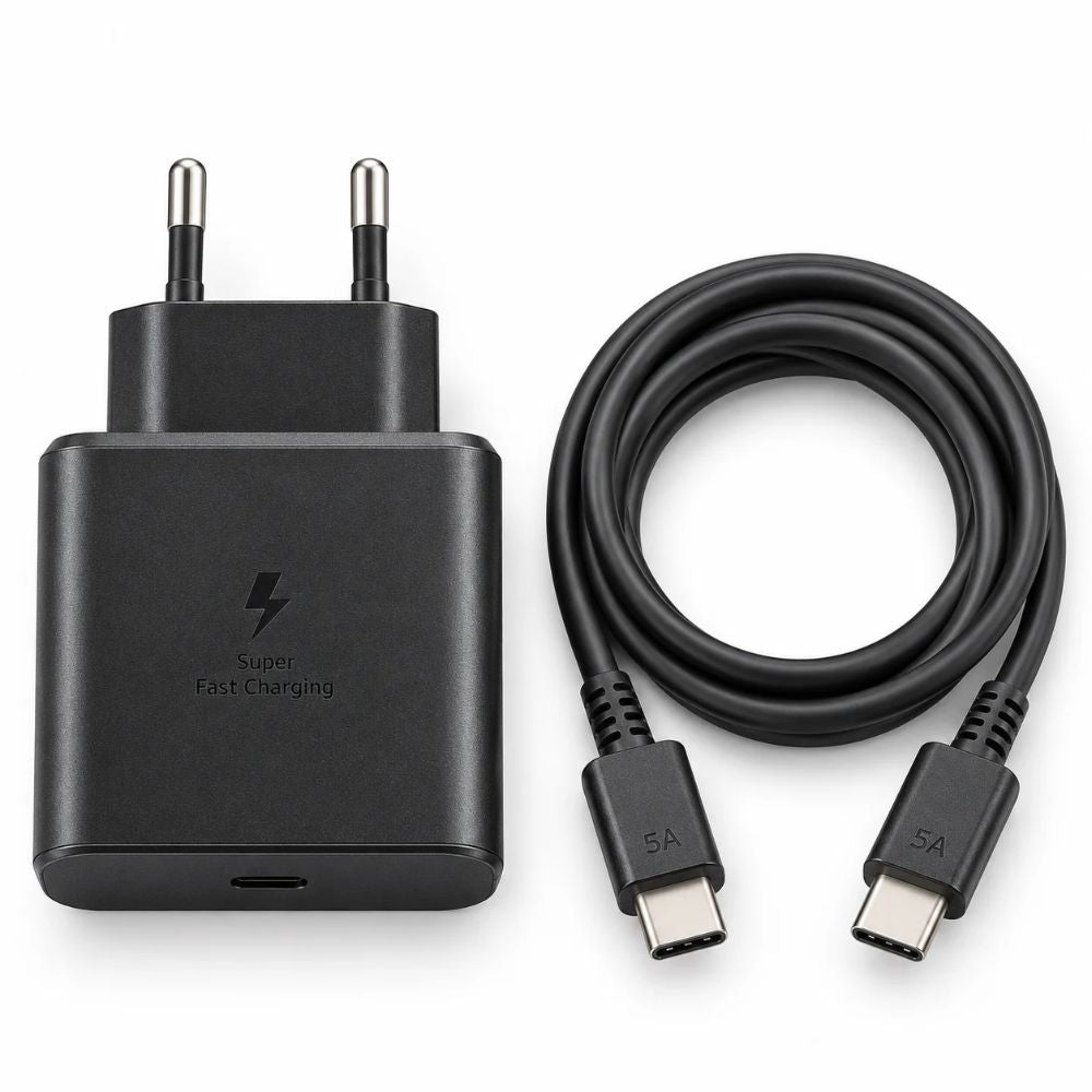 Caricatore Rapido USB C PD 45W con Cavo USB C USB C 5A Alimentatore Nero