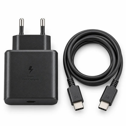 Caricatore Rapido USB C PD 45W con Cavo USB C USB C 5A Alimentatore Nero