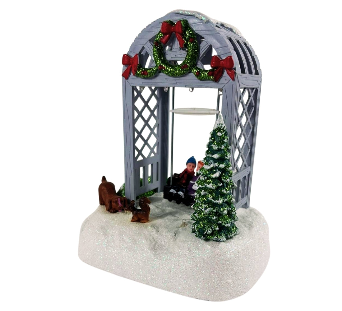 Altalena Giostrina per Paesaggio Natalizio Luci LED Decorazioni Natale