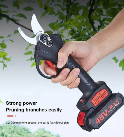 Forbice da Potatura Doppia Batteria 48V Cesoia Elettrica da Potatura Taglio 30mm