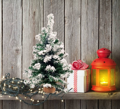 Albero di Natale innevato Piede in yuta Decorazioni Natalizie 60 cm Ø 38 cm Fair