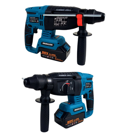 Trapano Tassellatore Martello a Percussione Demolitore 2 Batterie 88V SDS Plus