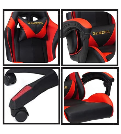 Sedia Gaming Poltrona Scrivania Ufficio Casa Reclinabile Cuscino Lombare Red