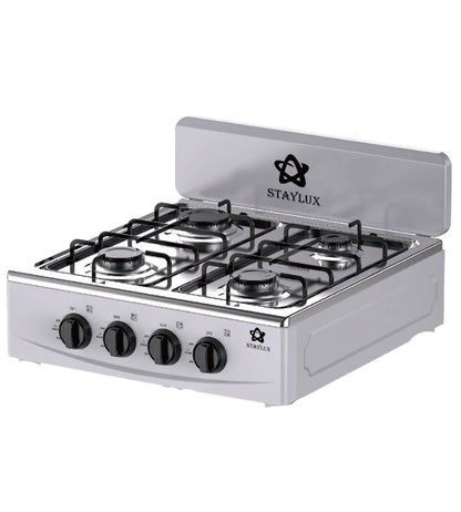 Piano Cottura Cucina a GAS 4 Fuochi con 2 Ripiani Esterno Campeggio Giardino GPL