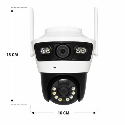 Telecamera wifi doppio obiettivo esterna senza fili hd notturna allarme sicurezza casa