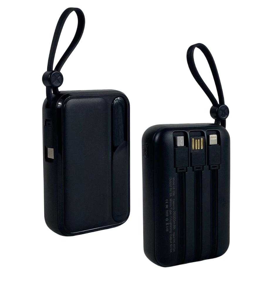 Power Bank 20000 mAh Caricabatterie Portatile Alta Velocità 4 Cavi USB Fast