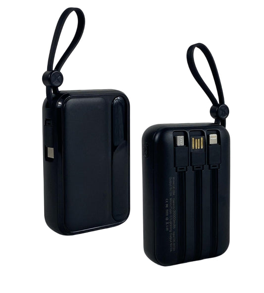 Power Bank 20000 mAh Caricabatterie Portatile Alta Velocità 4 Cavi USB Fast