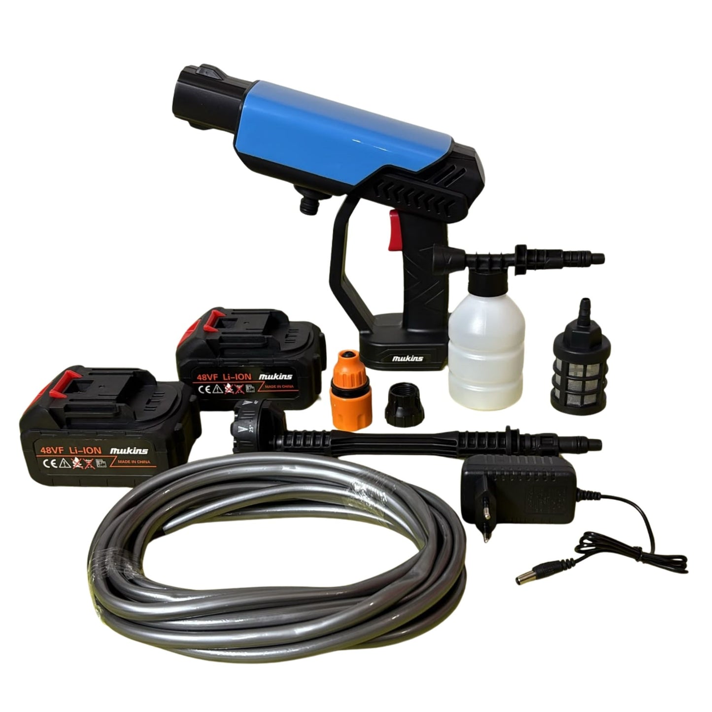Idropulitrice Portatile Batteria 48V 180W 2 Batterie 6 Getti Lavaggio Auto
