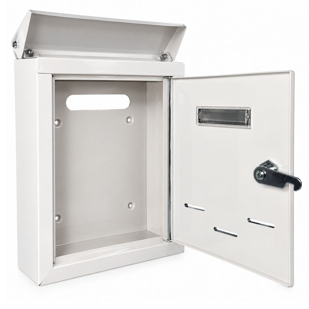 Cassetta della Posta Metallo 2 Chiavi 36X24X9.5 CM Postale Buca Lettere Bianco