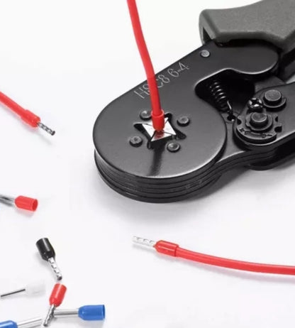 Pinza Crimpatrice Capicorda Professionale Kit Elettricista Cavi 0,25/10mm 500 PZ