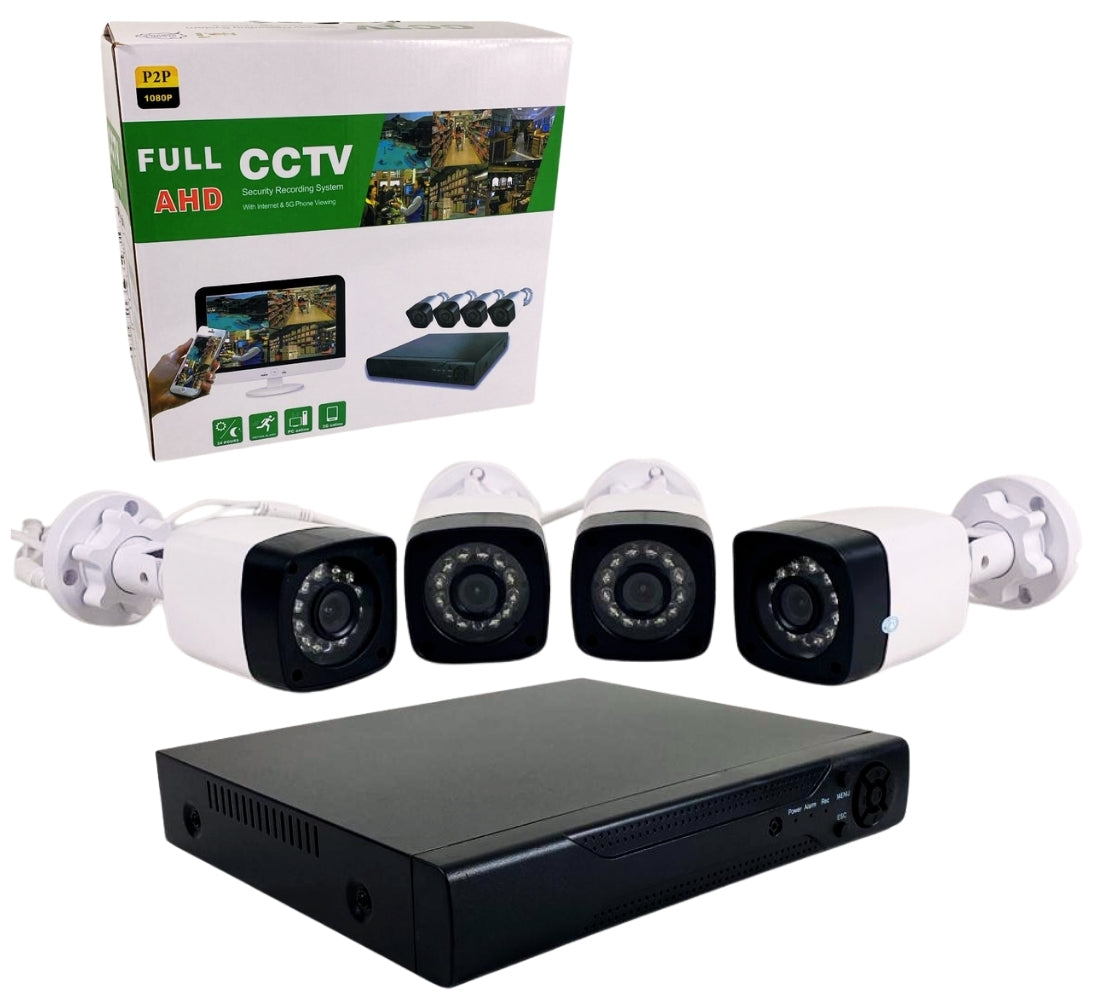 Kit Videosorveglianza AHD IP Cloud DVR + 4 Telecamere FULL CCTV HD Infrarossi 5G